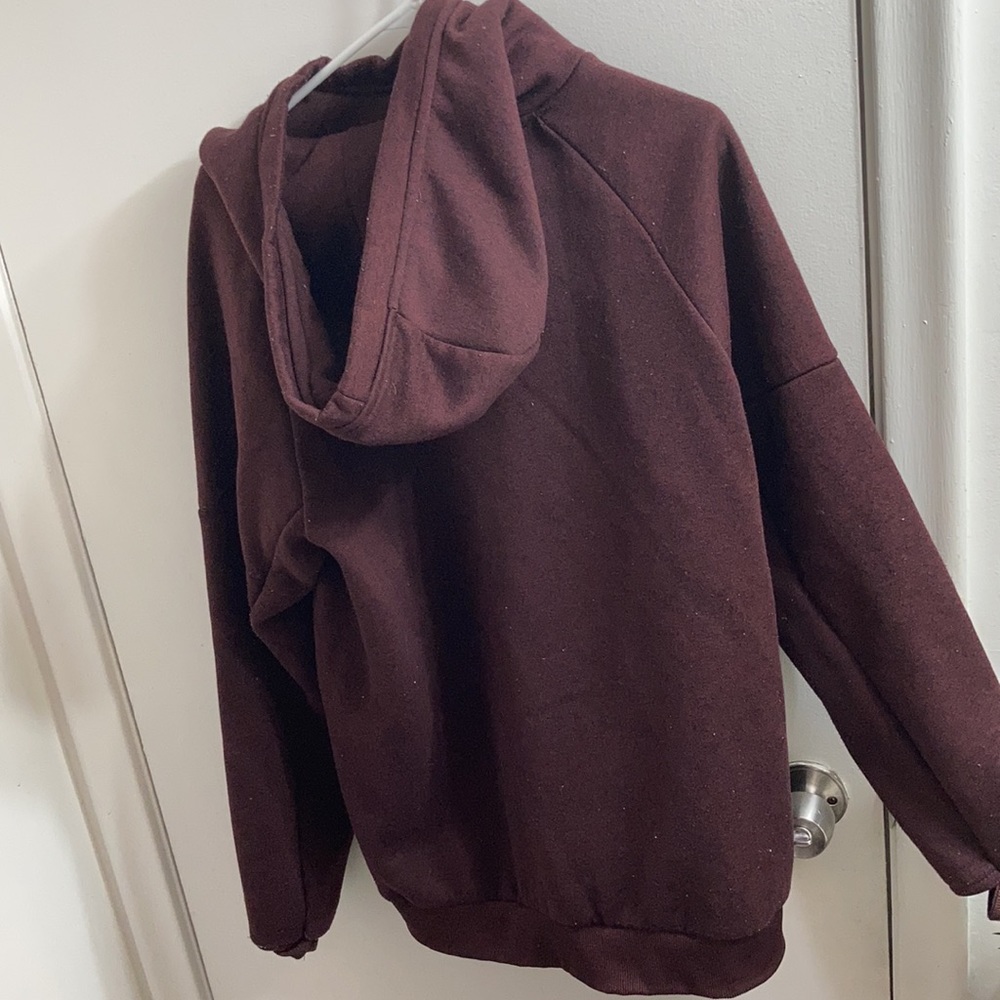 snow hoodie, burgundy